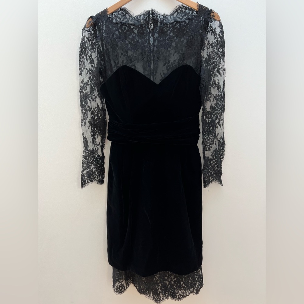Vintage Victor Costa Velvet & Lace cocktail Dress - 80’s One of a kind